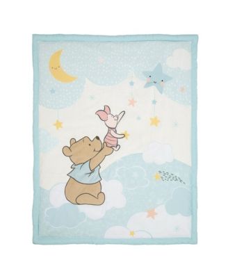 Baby Disney Starlight Pooh 3-Piece Blue Nursery Crib Bedding Set