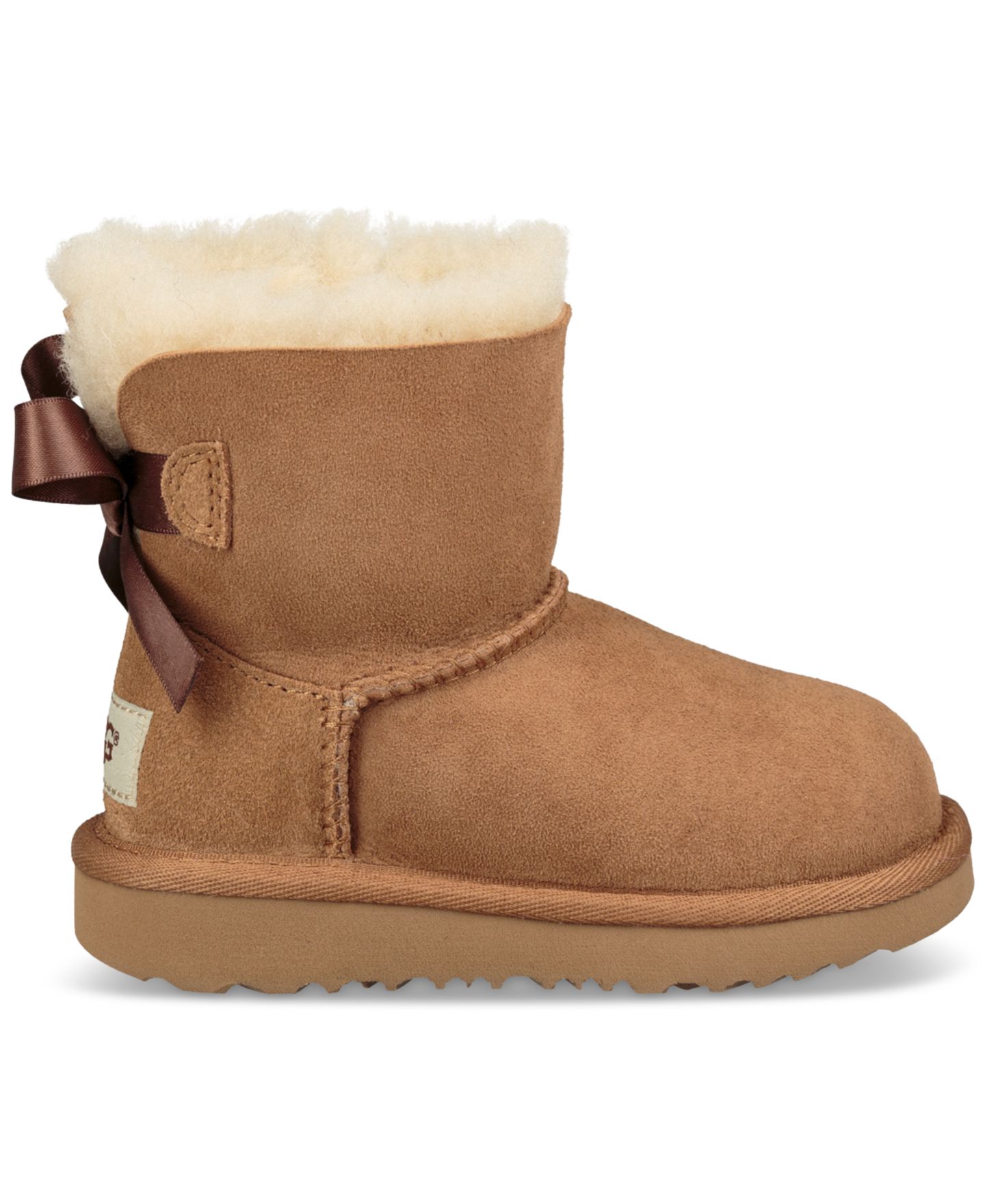 Ботинки UGG® Mini Bailey Bow II Booties для девочек-малышей, цвет: Каштановый — фото 2