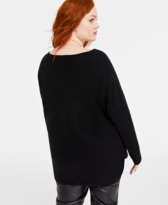 Charter Club Plus Size 100% Cashmere Shirttail Sweater, Created for ...