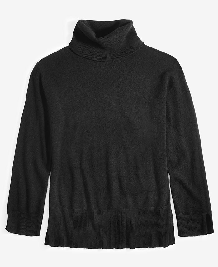 Charter Club Women's Merino Wool Turtleneck Black Size Small