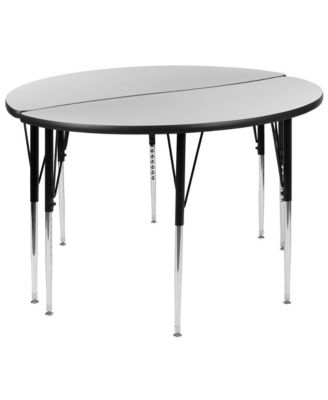 2 Piece 47.5" Circle Wave Collaborative Adjustable Activity Table Set