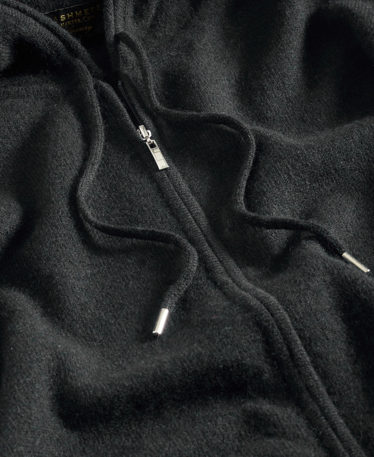 Charter Club Women's 100% Cashmere Zip Hoodie, Created For Macy's In Classic Black