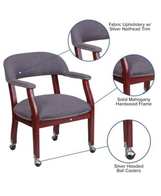 Conference Chair With Accent Nail Trim And Casters
