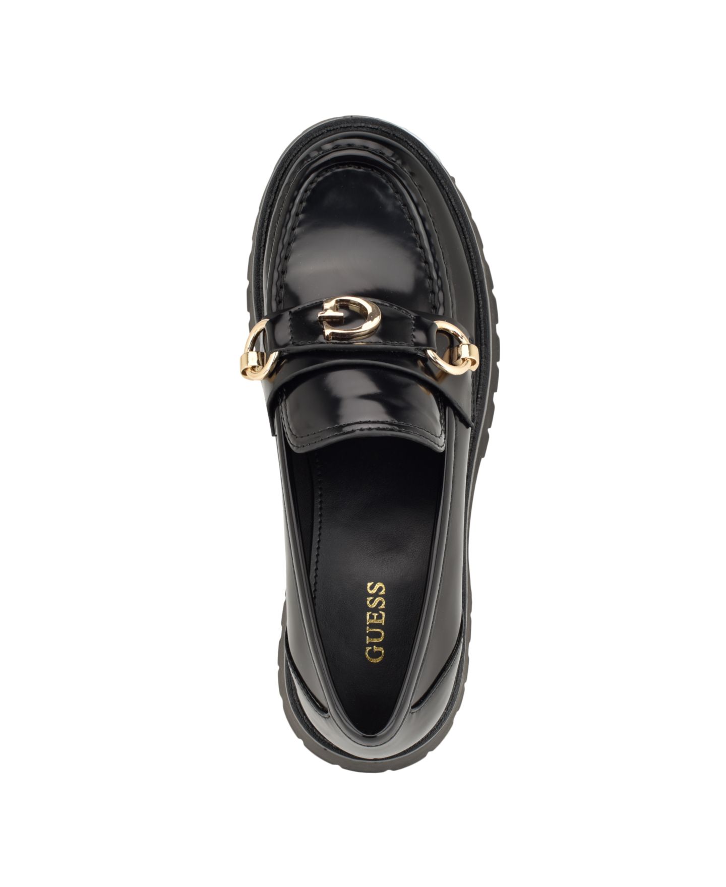 Женские туфли GUESS Almost Bit Slip-On Lug Loafer, цвет: Чёрный — фото 4