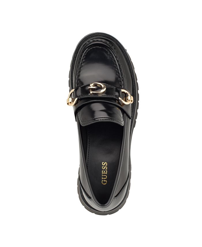 GUESS Women s Almost Slip On Lug Sole Round Toe Bit Loafer Macy s