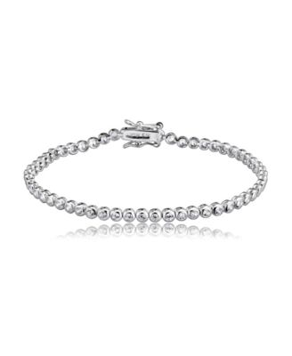 Cubic Zirconia Round Bezel 3mm Set Plating Options Bracelet