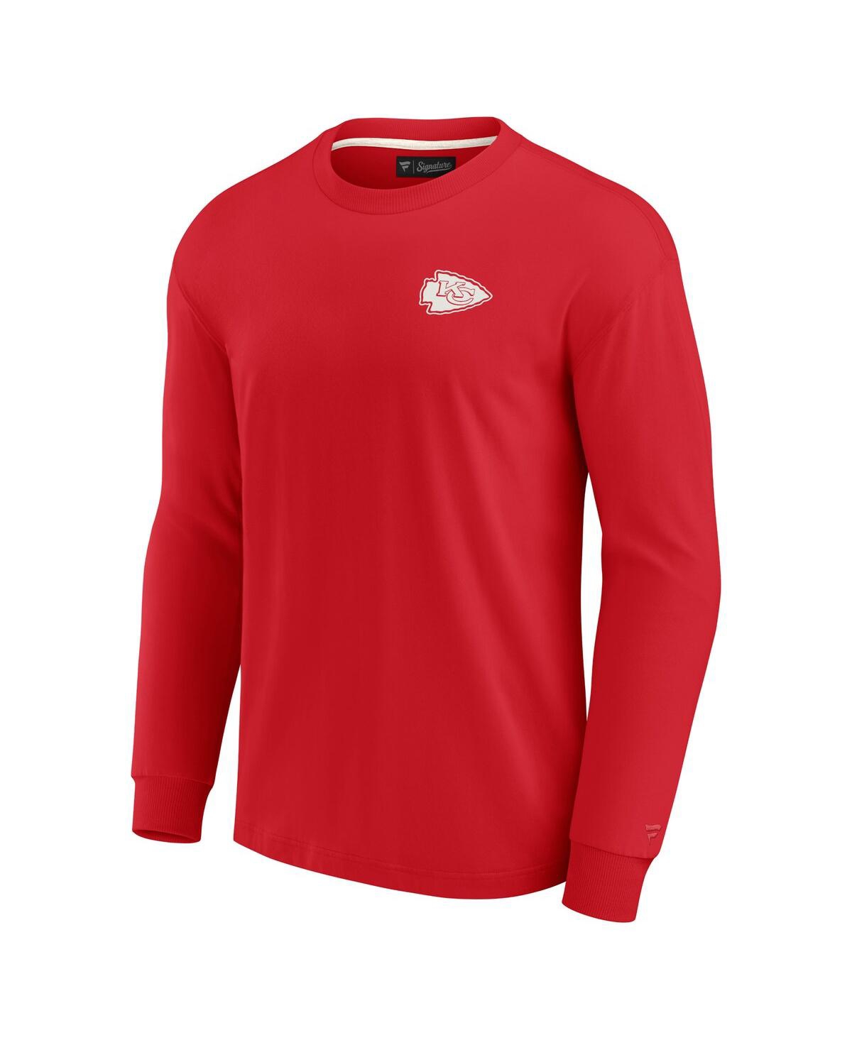 Shop Fanatics Signature Men's And Women's  Red Kansas City Chiefs Super Soft Long Sleeve T-shirt