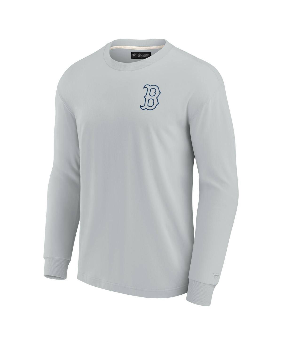 Shop Fanatics Signature Men's And Women's  Gray Boston Red Sox Super Soft Long Sleeve T-shirt
