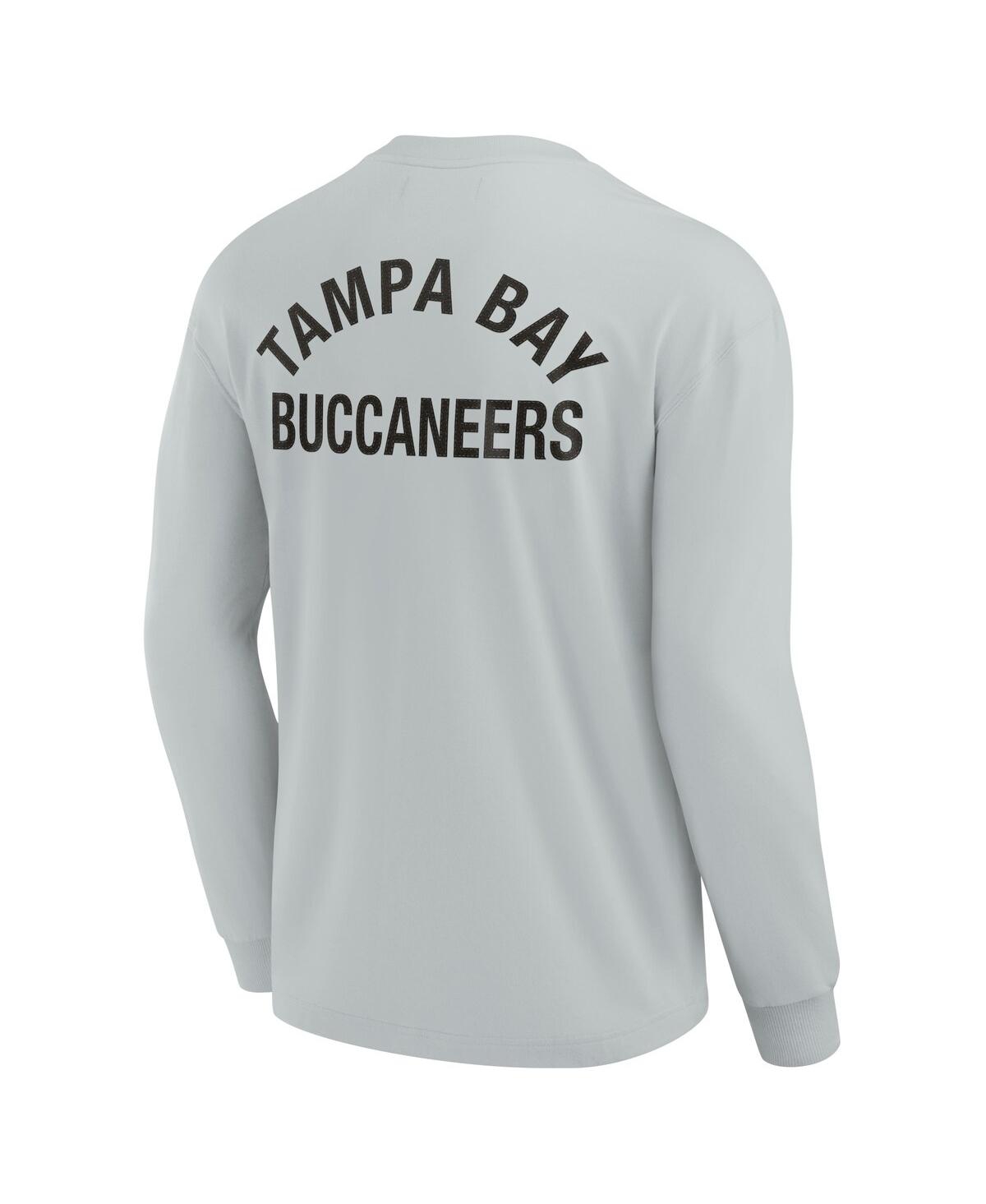 Fanatics Signature Men's And Women's  Gray Tampa Bay Buccaneers Super Soft Long Sleeve T-shirt In Gray