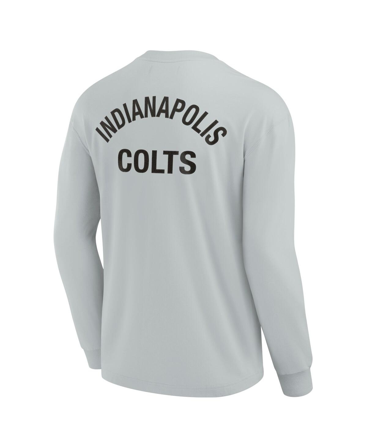 Shop Fanatics Signature Men's And Women's  Gray Indianapolis Colts Super Soft Long Sleeve T-shirt