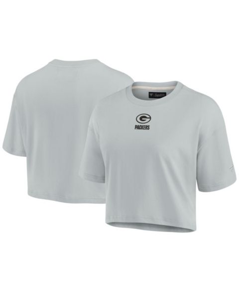 Женская футболка Fanatics Signature Gray Green Bay Packers Super Soft Short Sleeve Cropped