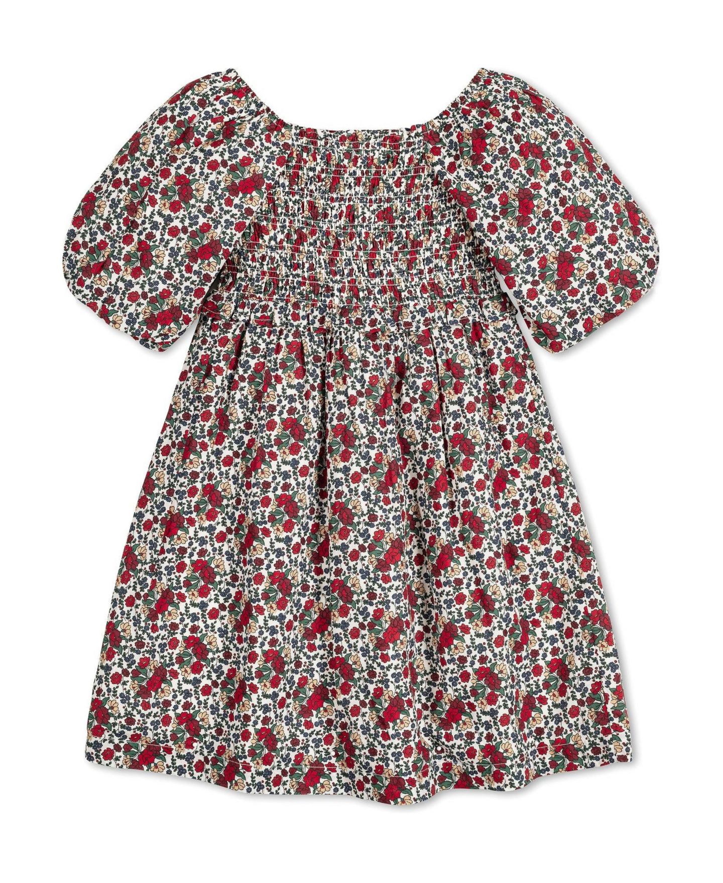Платье Hope & Henry Short Bubble Sleeve Smocked Dress для девочек-малышей, цвет: Разноцветный с принтом — фото 10