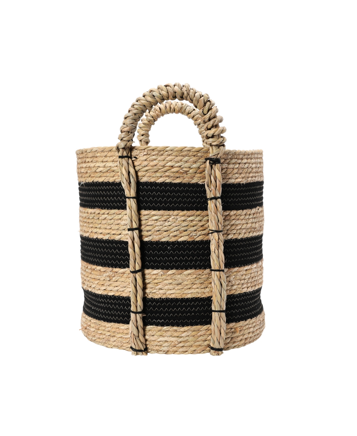 Shop Household Essentials Braided Handle Grass Basket In Natural
