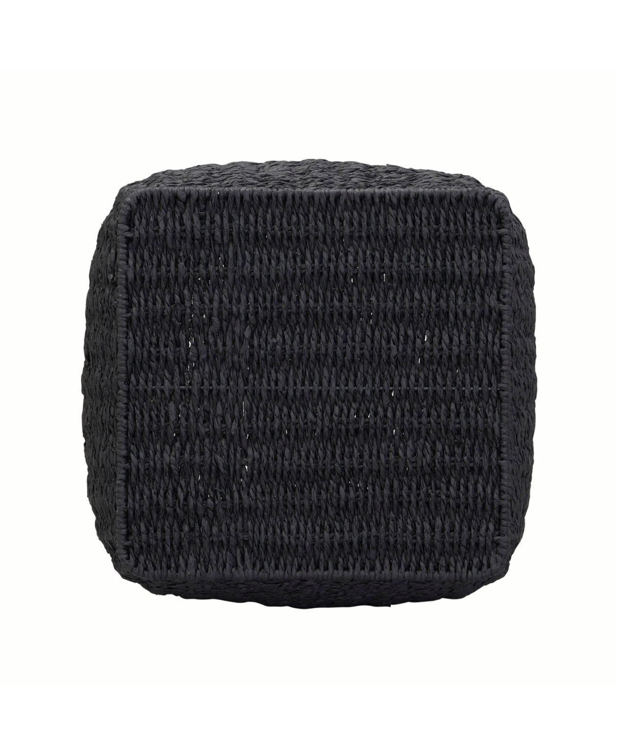 Household Essentials Handle Basket Two Tone Paper In Matte Black