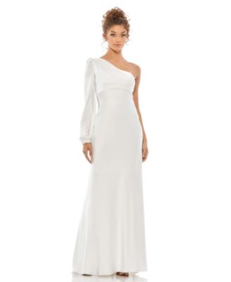Ieena for Mac Duggal Ruffle Satin Trumpet Gown in Pistachio Size 4