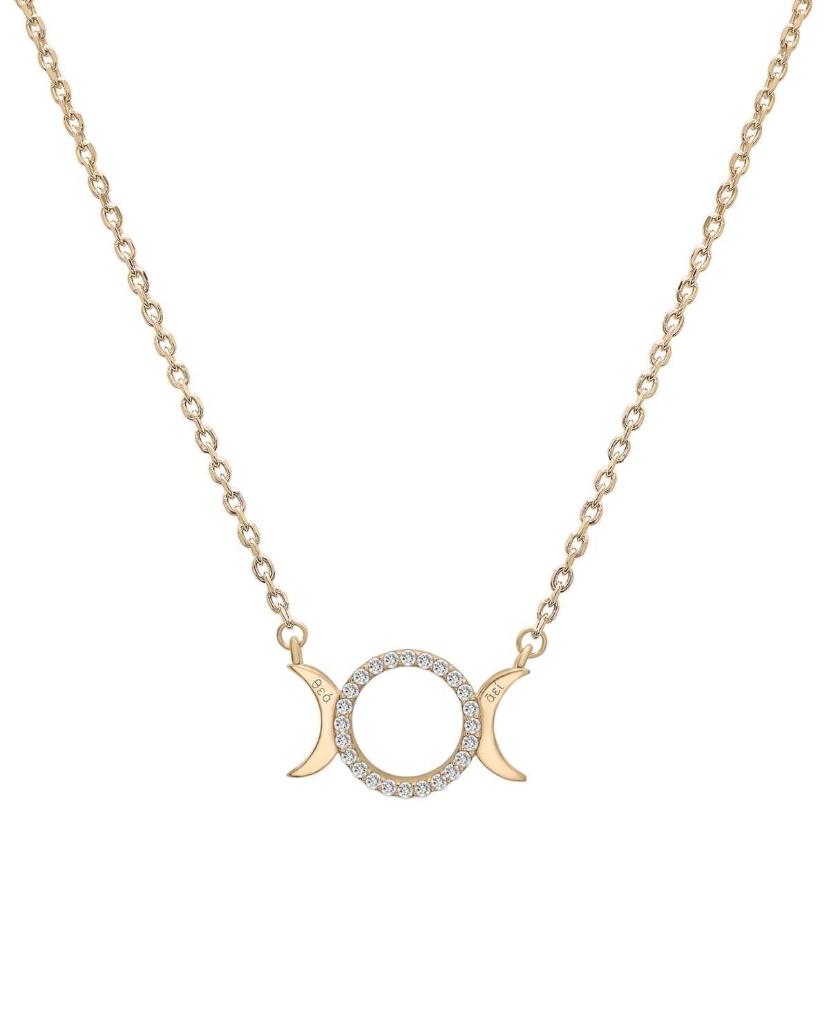 Diamond Triple Moon 18" Pendant Necklace (1/10 ct. t.w.) in Gold Vermeil, Created for Macy's - Gold Vermeil