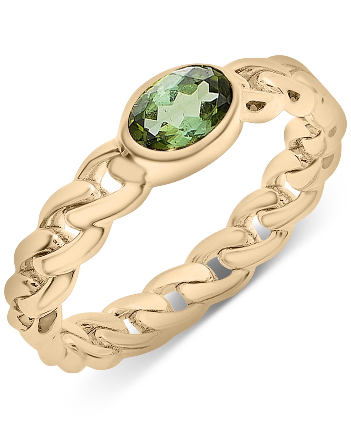 Green Tourmaline Chain Link Ring (1/2 ct. t.w.) in Gold Vermeil, Created for Macy's - Gold Vermeil