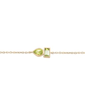 Peridot (3/8 ct. t.w.) & Green Tourmaline (1/3 ct. t.w.) Link Bracelet in Gold Vermeil, Created for Macy's