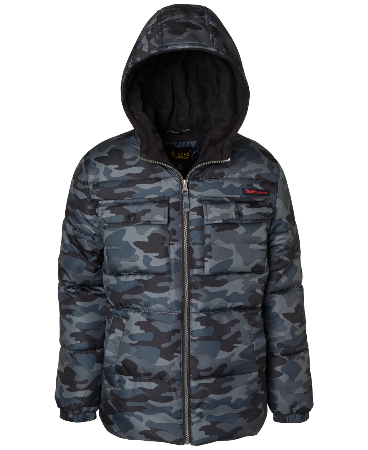 WIPPETTE IXTREME BIG BOYS CAMO-PRINT HOODED PUFFER JACKET