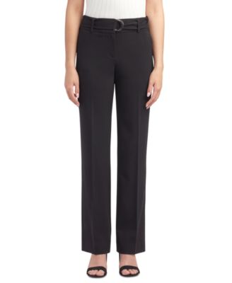 BCX - Juniors' Mid-Rise Belted Straight-Leg Pants