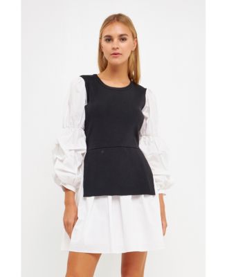 Women's Mixed Media Mini Dress