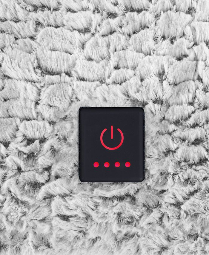 Brookstone Faux Fur Heated Throw, 50" x 60" Macy's