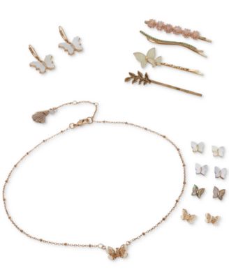 Lonna & Lilly Lonna Lilly Gold Tone Mixed Stone Butterfly Jewelry Collection In White