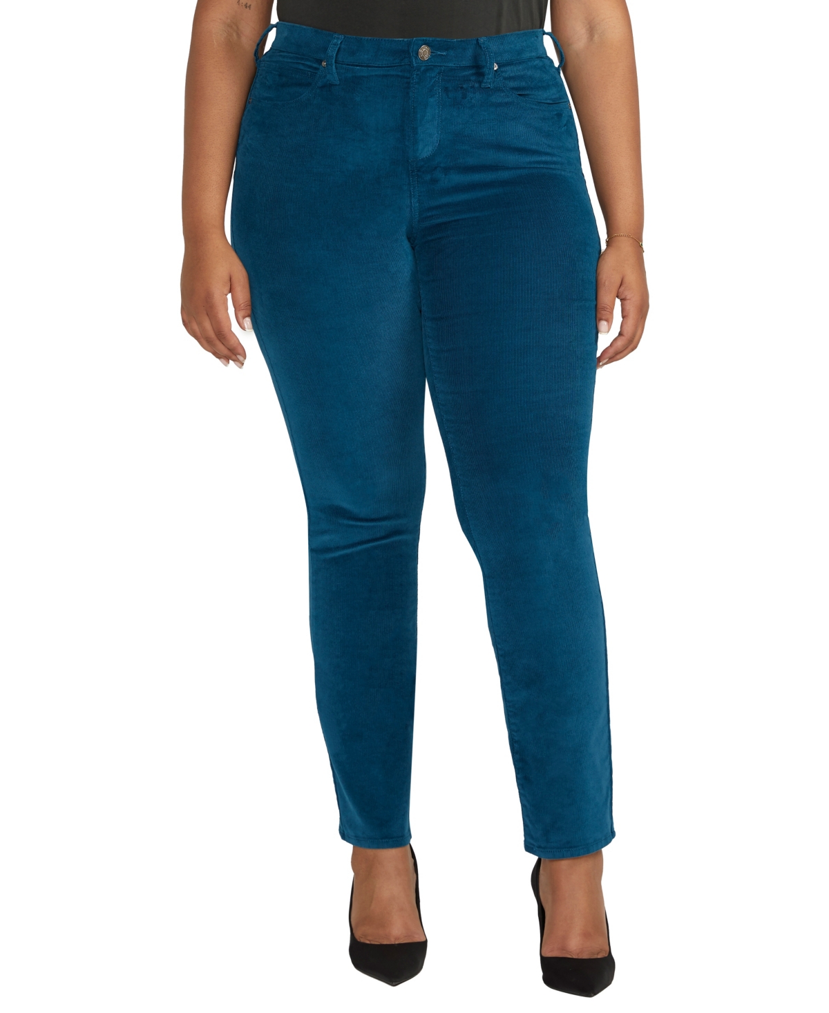 Plus Size Ruby Mid Rise Straight Leg Pants - Moroccan Blue
