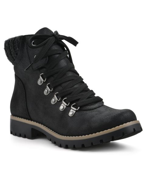 Женские ботинки Cliffs by White Mountain Primed Lace-Up Booties, цвет: Чёрный