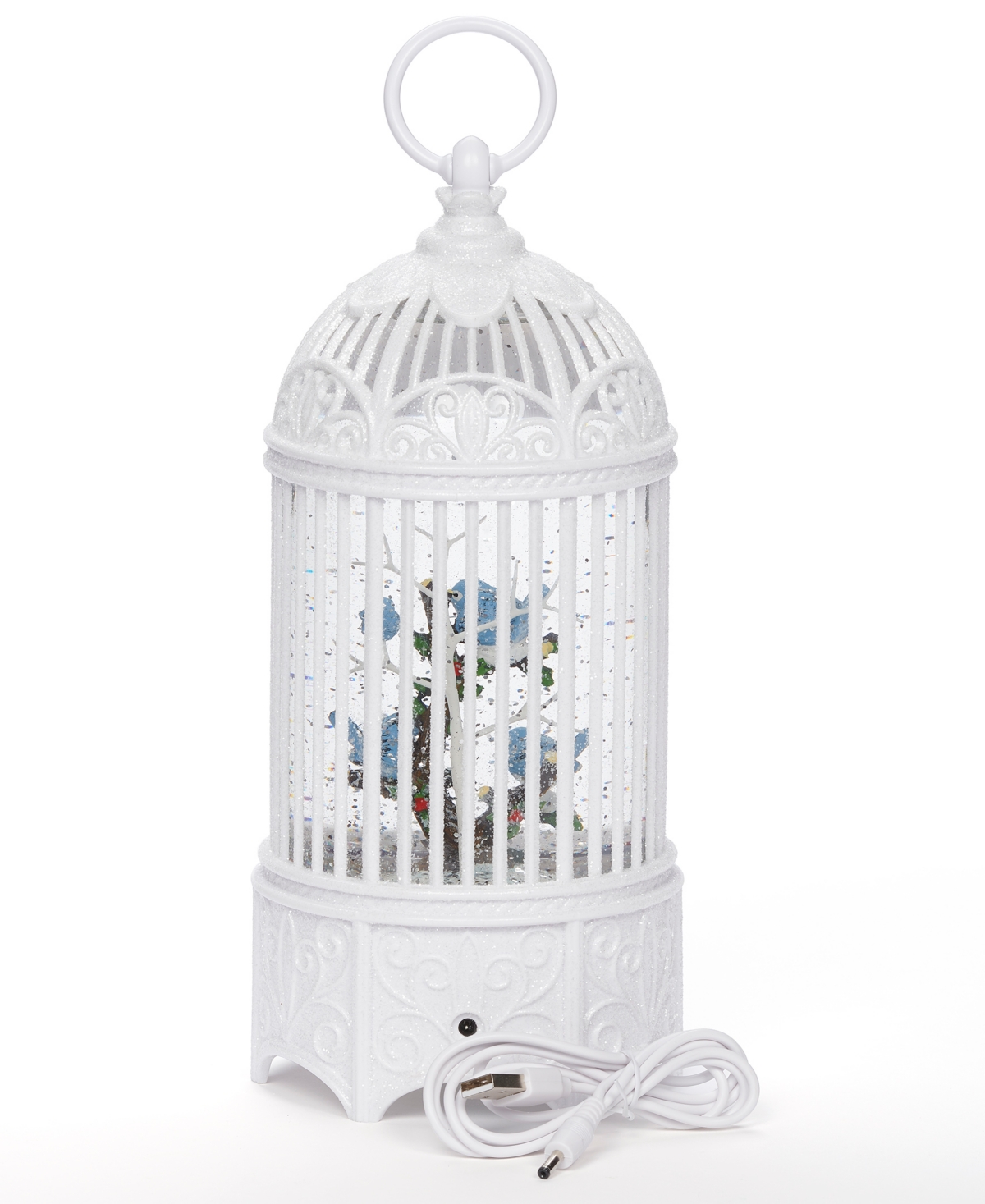 H Light Emitting Diode (Led) Swirl Bluebird Cage