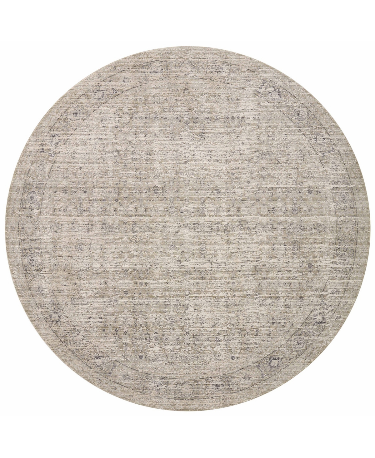 Amber Lewis X Loloi Alie Ale-03 5'3" X 5'3" Round Area Rug In Taupe,gray
