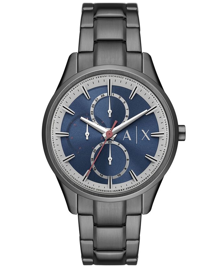 A|X Armani Exchange Men's Quartz Multifunction Gunmetal Stainless Steel ...