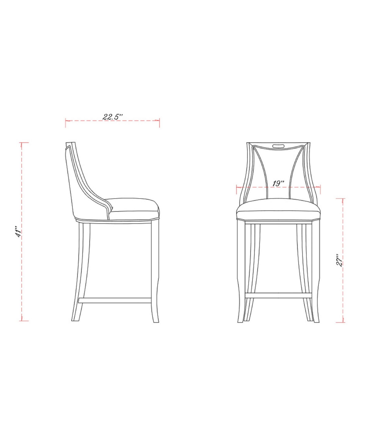 Manhattan Comfort Emperor L Beech Wood Faux Leather Upholstered Barstool