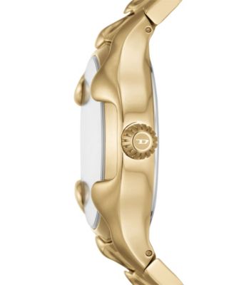 Men's Vert Quartz Three Hand Date Gold-Tone Stainless Steel Watch 44mm