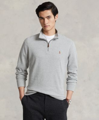 Men's Estate-Rib Cotton Quarter-Zip Pullover