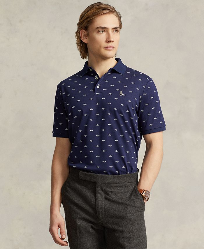 Men's Classic-Fit Icon-Print Performance Deck Polo Shirt