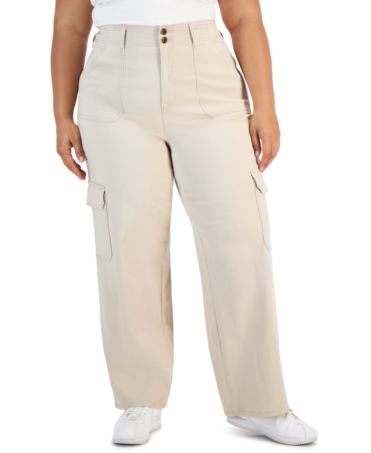 Trendy Plus Size Relaxed-Fit Straight-Leg Cargo Pants - Moonlight