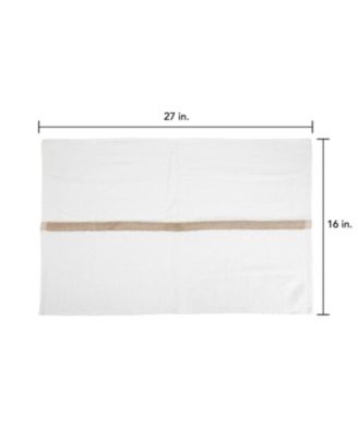 Power Gym Hand Towels (12 Pack),  16x27, White with Colored Stripe, 100% Ring-Spun Cotton