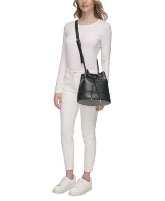 Calvin Klein Ash Drawstring Adjustable Bucket Bag