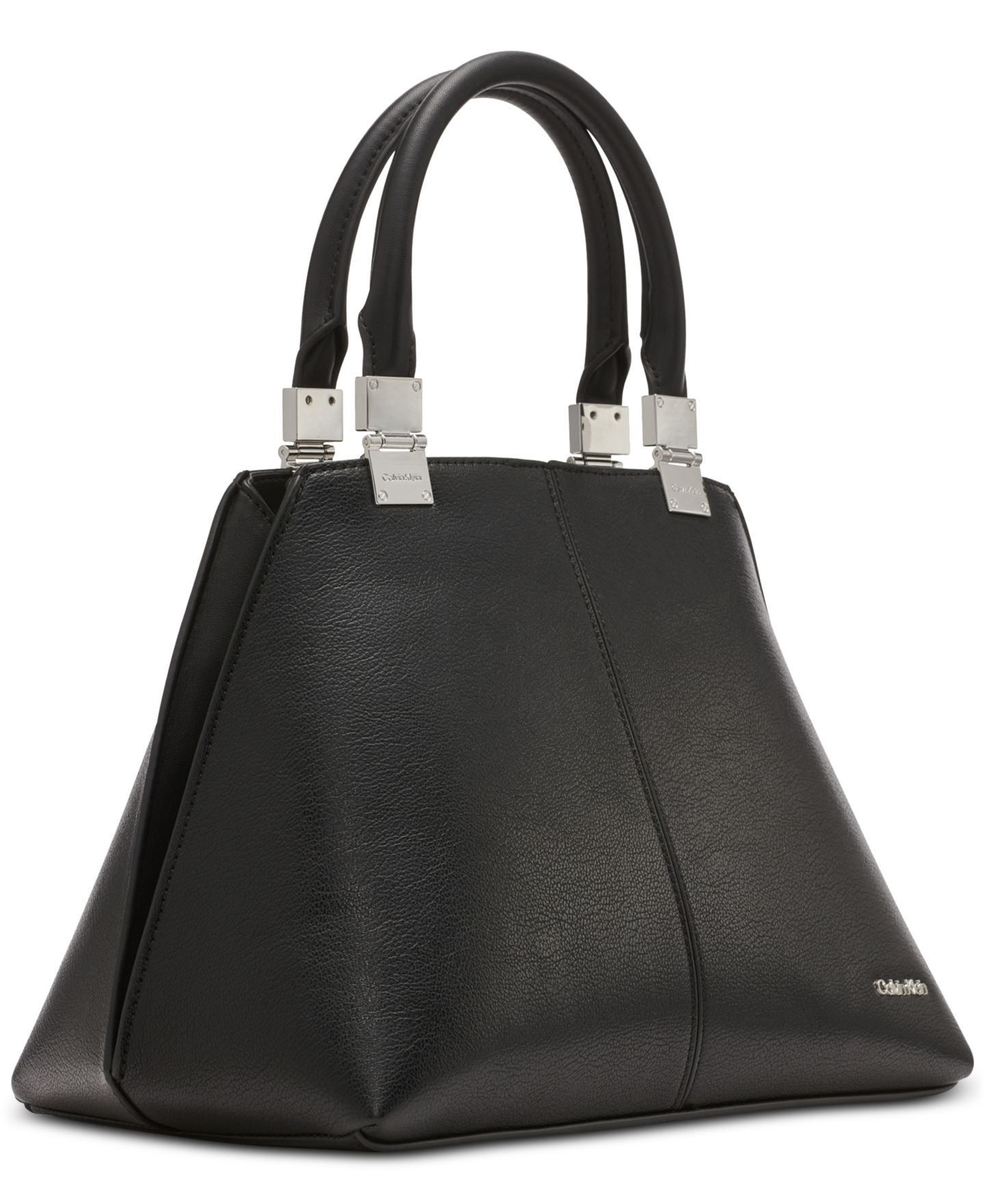 Женская сумка Calvin Klein Granite Convertible Satchel with Magnetic Snap, цвет: Чёрный / Серебряный — фото 4
