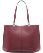 Calvin Klein Brown & White Zoe Asymmetrical Messenger Bag