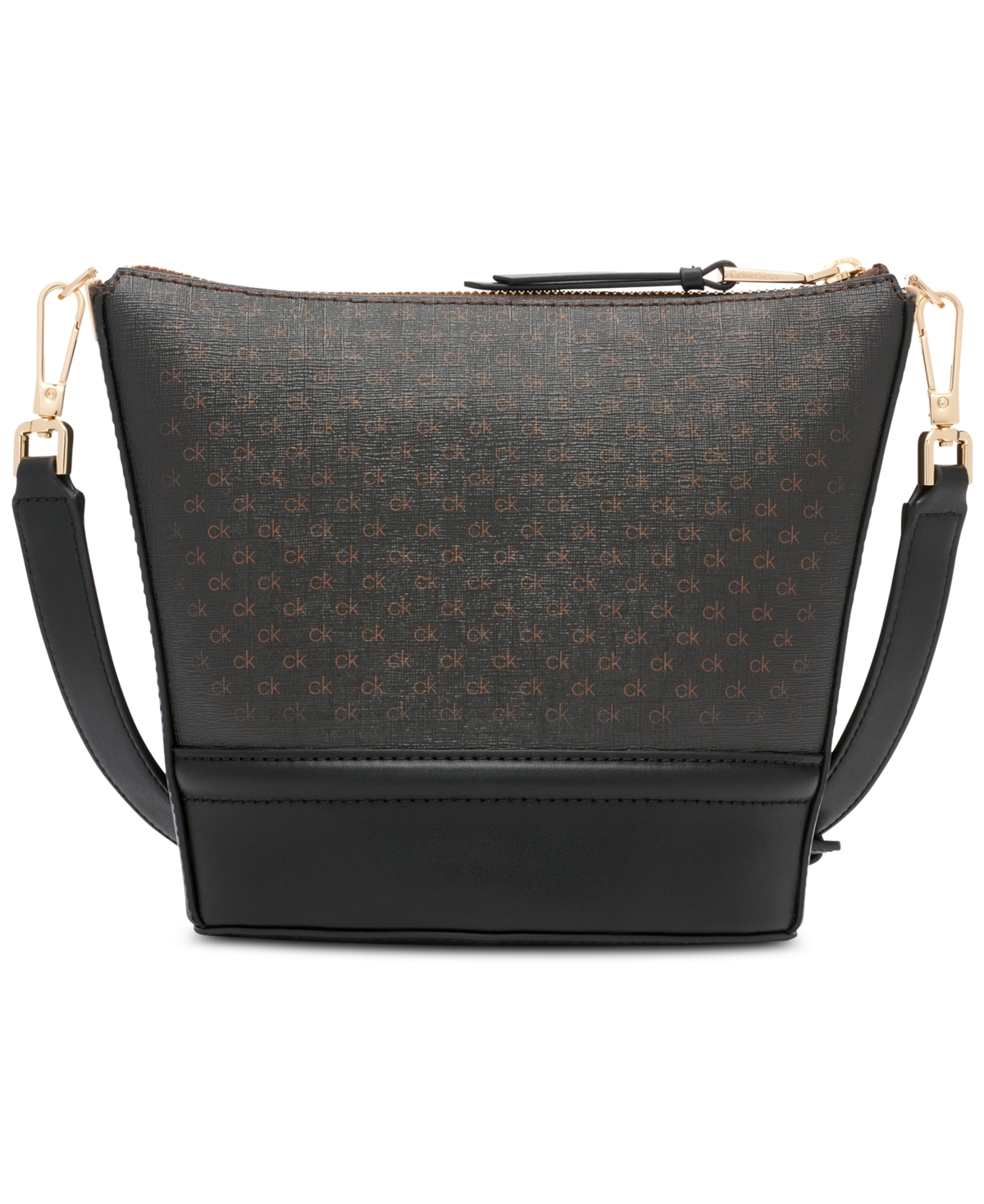 Calvin Klein Ash Signature Adjustable Top Zipper Crossbody In Multi