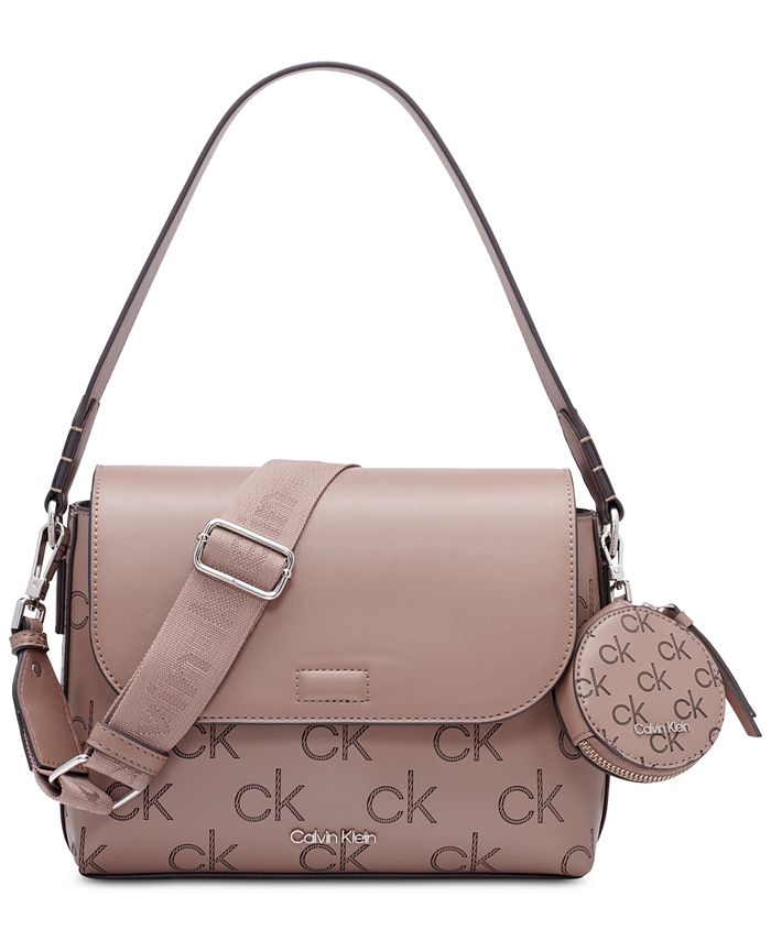 Calvin Klein Millie Signature Embossed Convertible Shoulder Bag with Coin  Pouch - Macy's