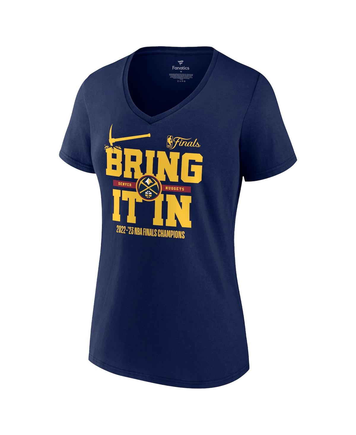 Fanatics Branded Navy Denver Nuggets 2023 Nba Finals Champions Hometown Originals Half Court V-neck  In Navy