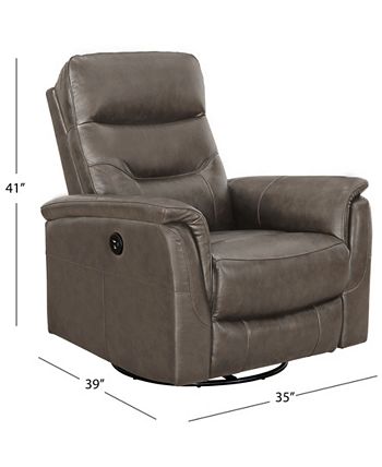 Abbyson Living Palma Leather Power Swivel Glider Recliner Macy s