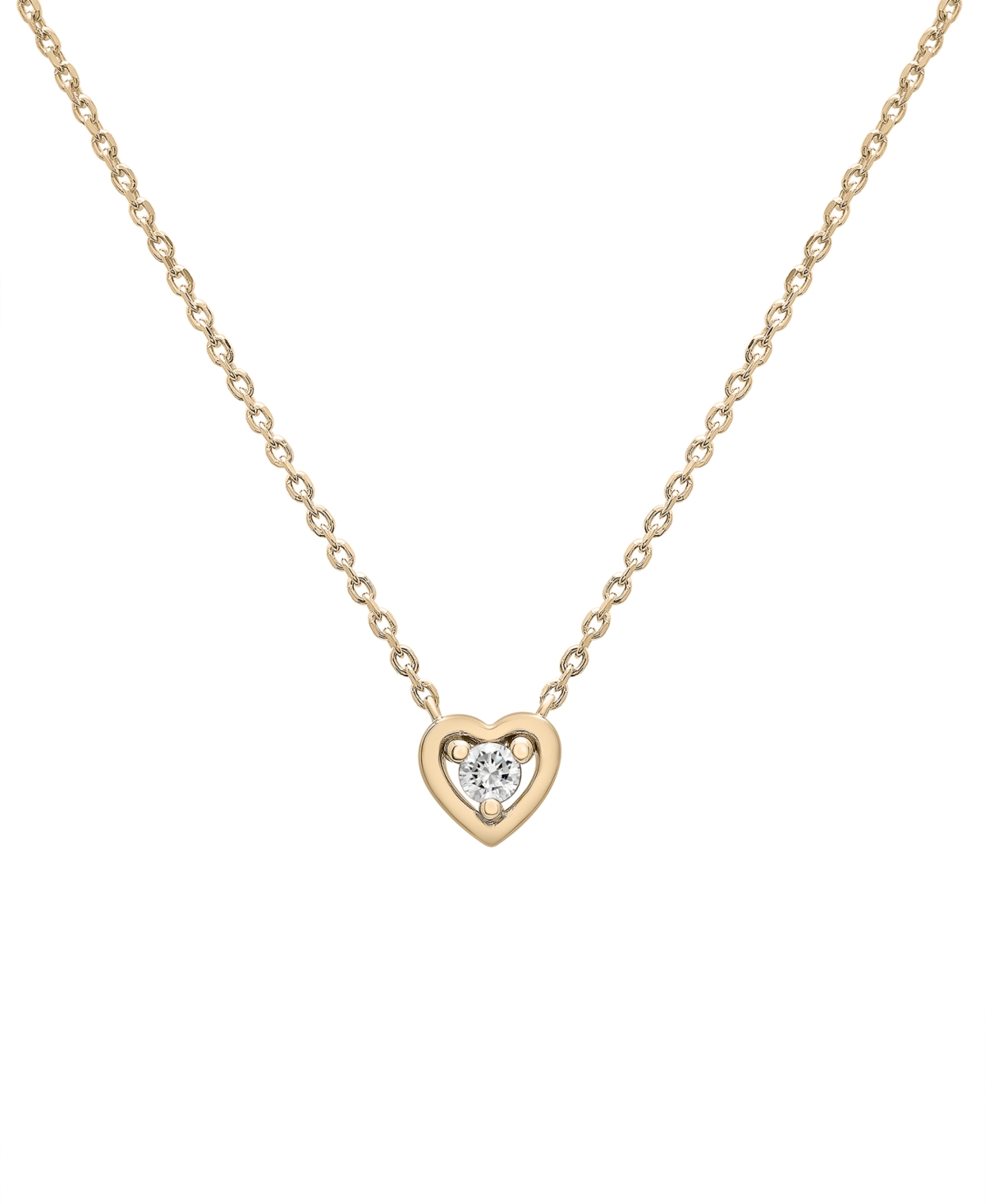 Diamond Heart 18" Pendant Necklace (1/10 ct. t.w.) in Gold Vermeil, Created for Macy's - Gold Vermeil
