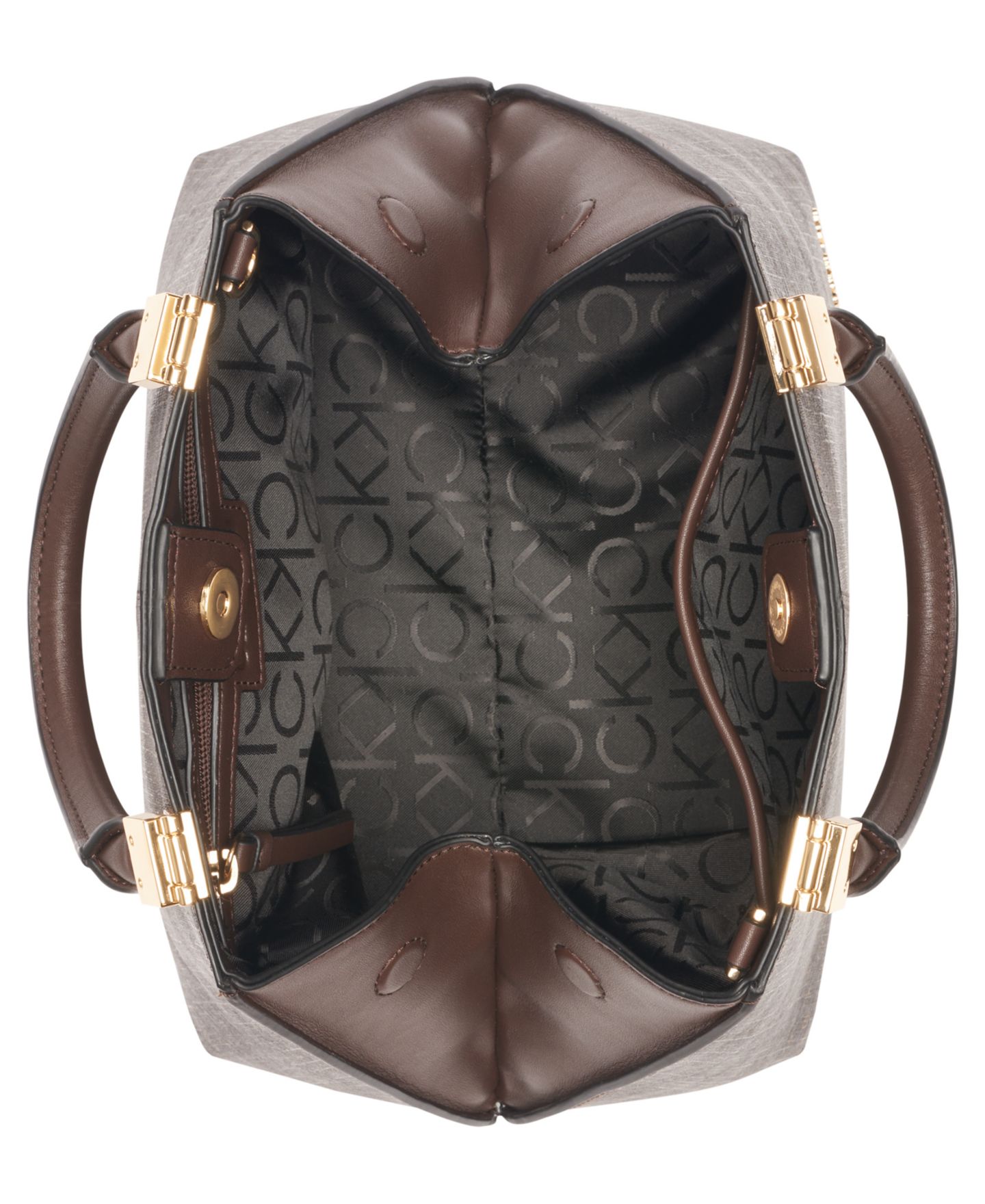 Женская сумка Calvin Klein Granite Signature Convertible Satchel with Magnetic Snap, цвет: Коричневый хаки — фото 5