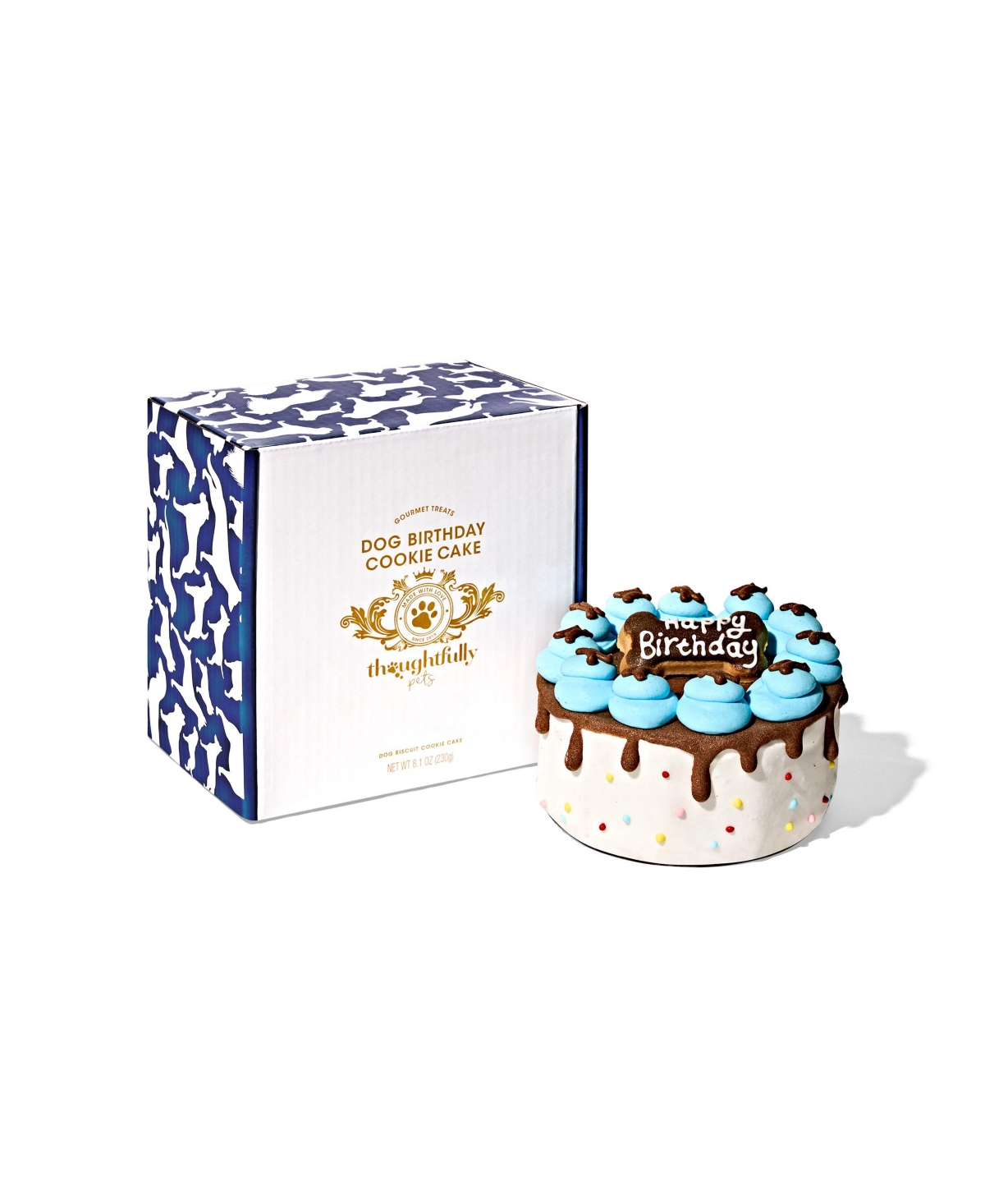 Pets, Dog Happy Birthday Mini Cookie Cake, Blue, Peanut Butter Flavored - Assorted Pre-pack