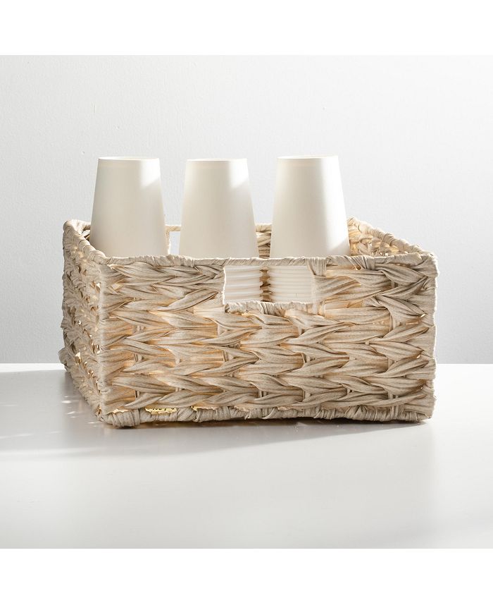 mDesign Woven Farmhouse Kitchen Pantry Storage Basket Box, Large - 6 ...