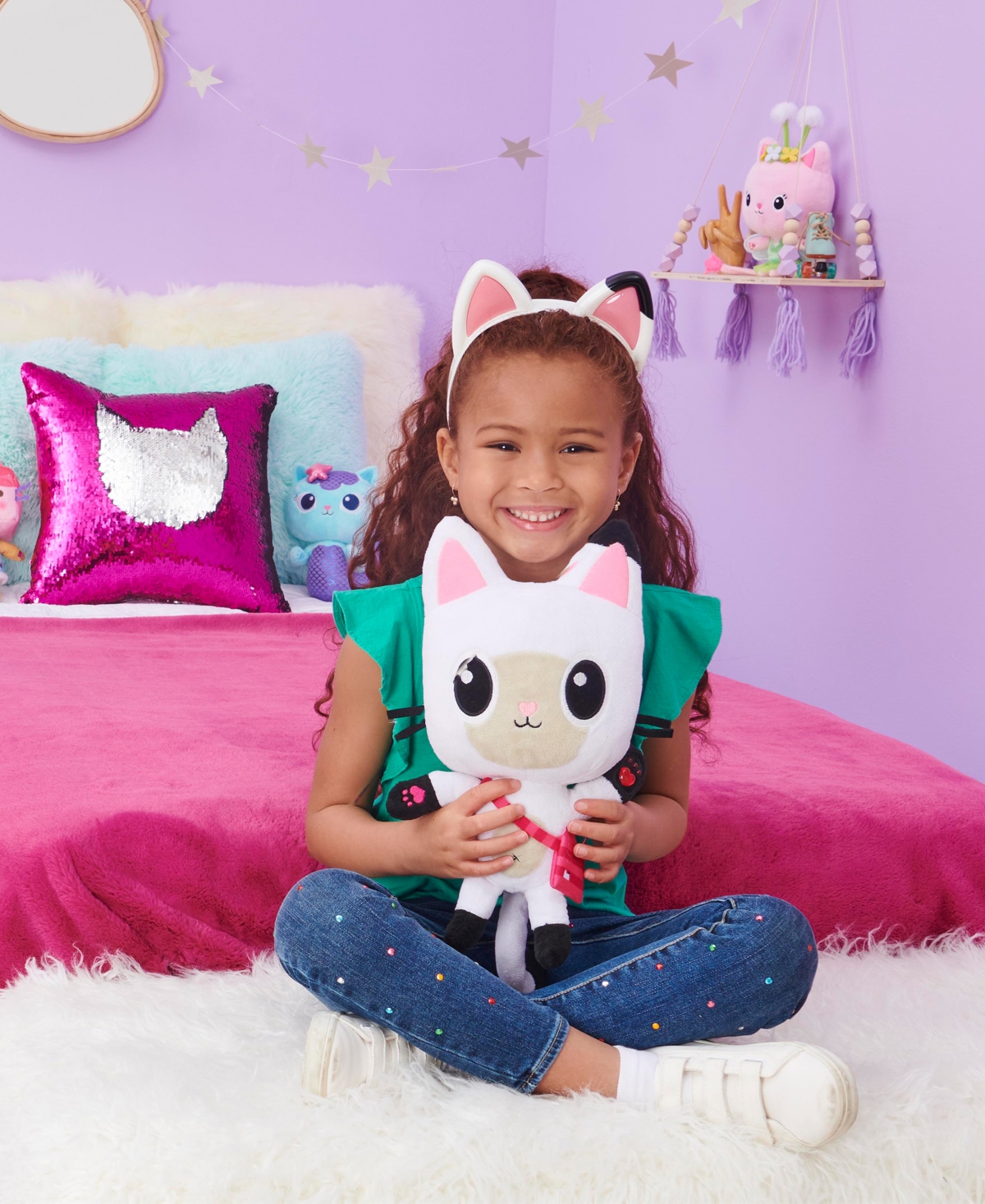 GABBY'S DOLLHOUSE MAGICAL MUSICAL CAT EARS WITH LIGHTS, MUSIC, SOUNDS AND PHRASES 